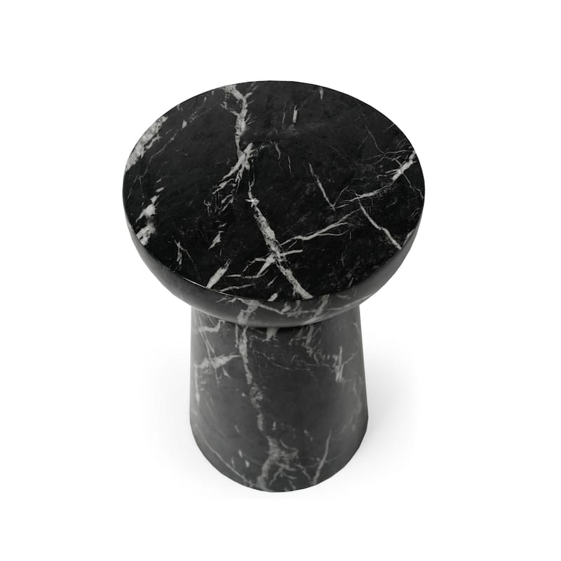 Grover Outdoor Faux Stone Chalice Side Table
