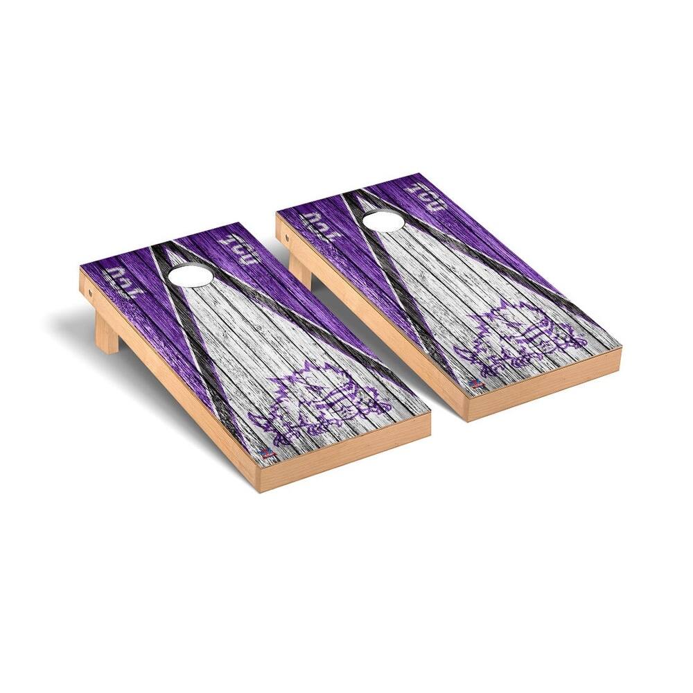 Texas Christian TCU Horned Frogs Triangle Cornhole Board Set