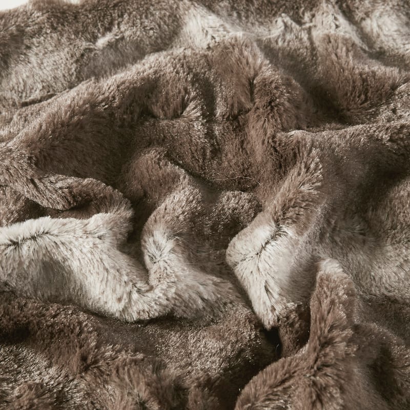 1PC 50x60" Faux Fur Throw Blanket with Mink Back Soft Reversible Machine Washable