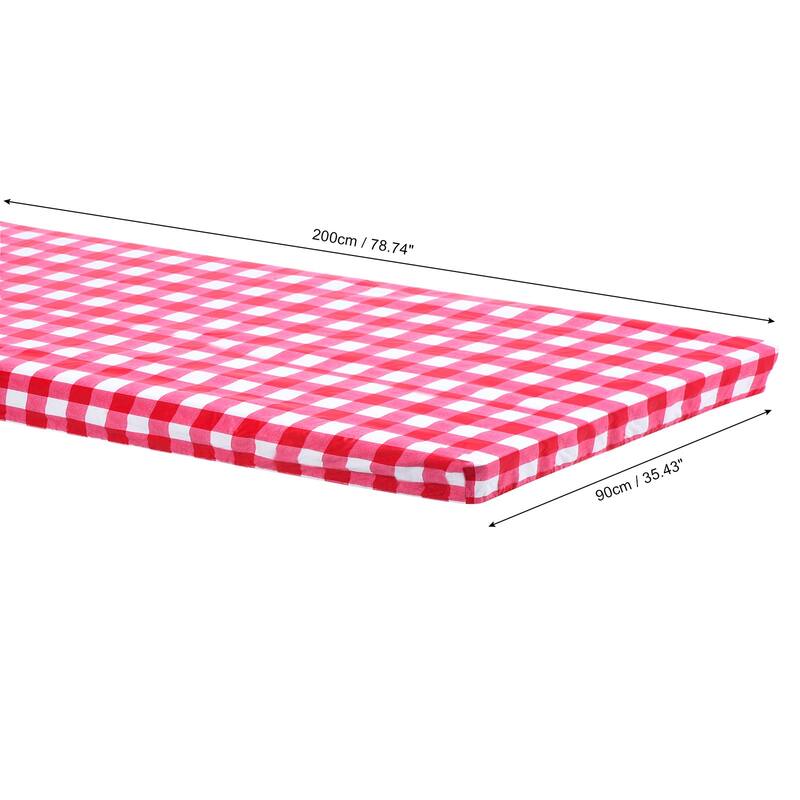 Picnic Table Cover PVC Vinyl Fitted 6ft Tablecloth w Flannel Backing - 197 x 90 cm - Red
