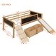 preview thumbnail 5 of 34, Twin size Loft Bed Wood Bed with Three Blackboards, Two Storage Boxes and A Slide, Three Colors Available