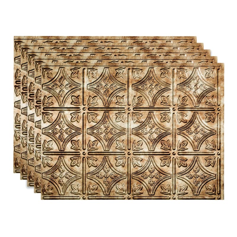 FASÄDE Traditional Style 1 Decorative Vinyl Backsplash Panel - 5 Pack - Bermuda Bronze