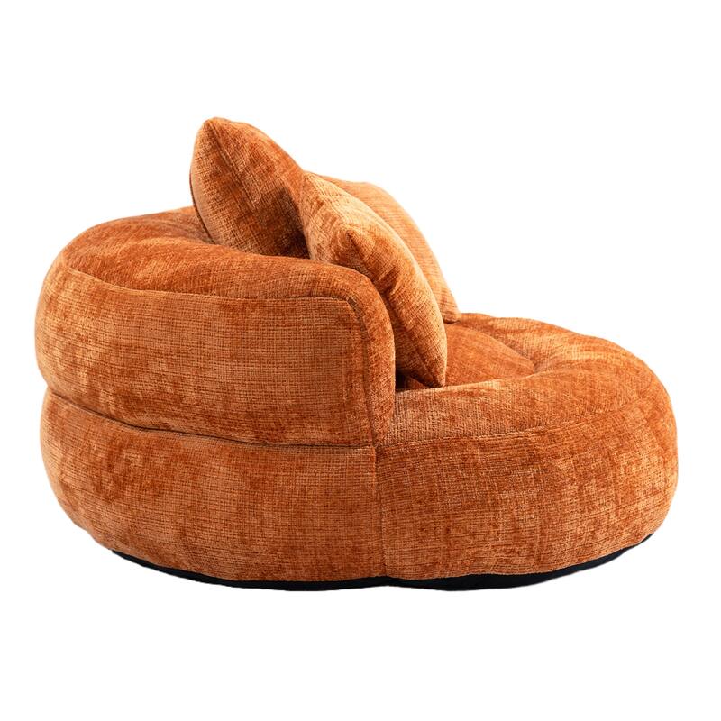 Chenille Lazy Sofa with Pillows