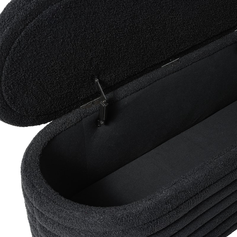 Bayville Sherpa Polyester Flip Top Storage Ottoman - 54"