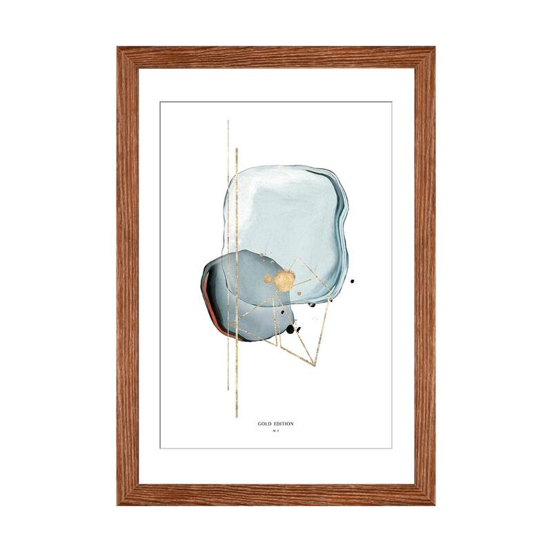 iCanvas "Gold Edition I" by Design Fabrikken - Walnut - 32x24x1