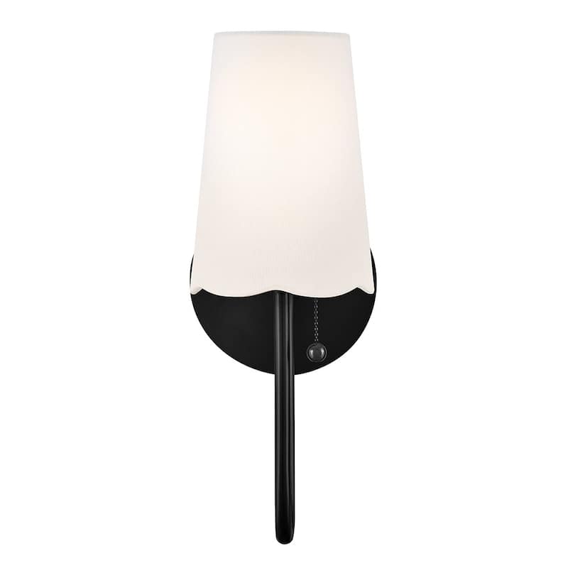 Lark 84380 Bliss 1 Light 15" Tall Wall Sconce with Off-White Linen