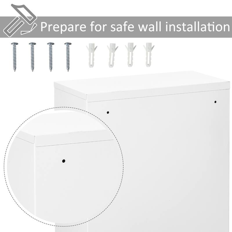 kleankin Steel Wall Mount Medicine Cabinet 3 Tier Emergency Box for Bathroom Kitchen