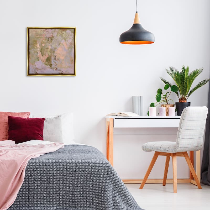 Stupell Earth Tones with Pink Framed Floater Canvas Wall Art Design By Hayley Michelle