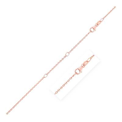 Double Extendable Cable Chain Necklace in 14k Rose Gold (1.2mm) 18" Inches