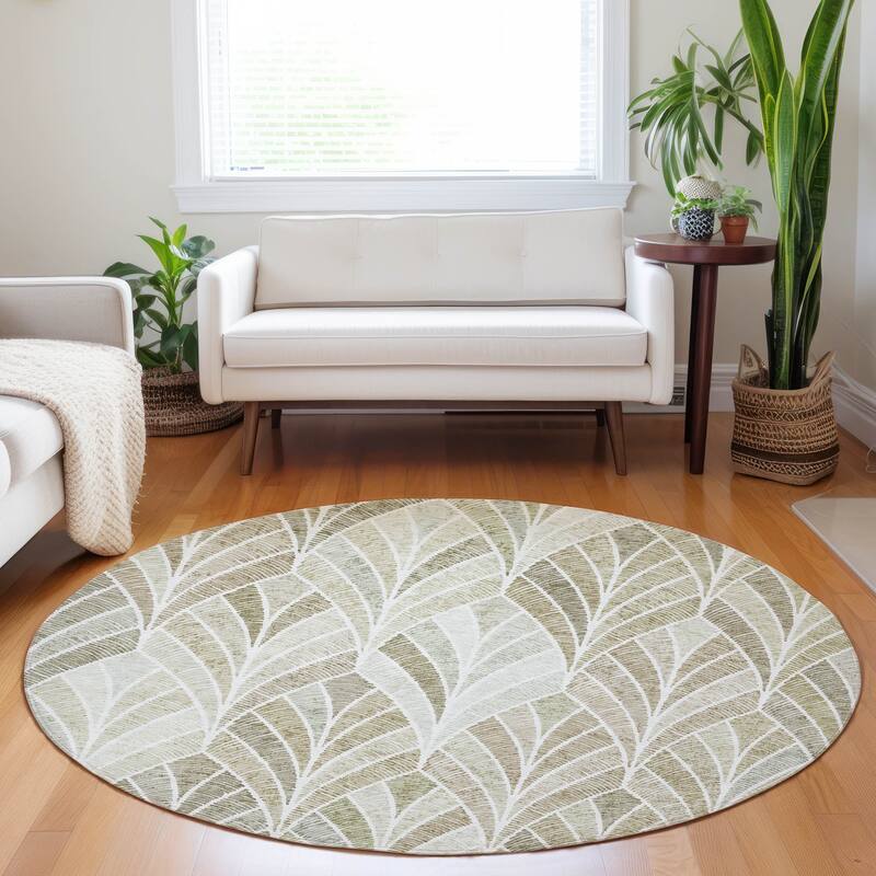 Machine Washable Indoor/ Outdoor Chantille Modern Mosaic Rug