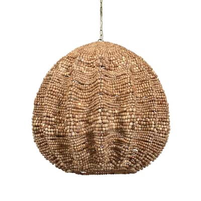 Uttermost 21611 Kauri 5 Light 30" Wide Wood Pendant