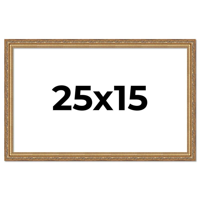 25x15 Frame Red Solid Wood Picture Frame Width 1.75 Inches | Interior Frame Depth 1 13/16 Inches