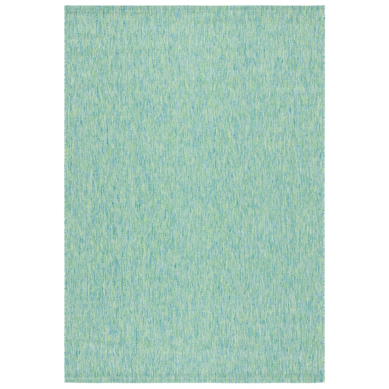 SAFAVIEH Courtyard Begajeta Indoor/Outdoor Waterproof Patio Backyard Rug. - 2' x 3'7" - Green/Blue