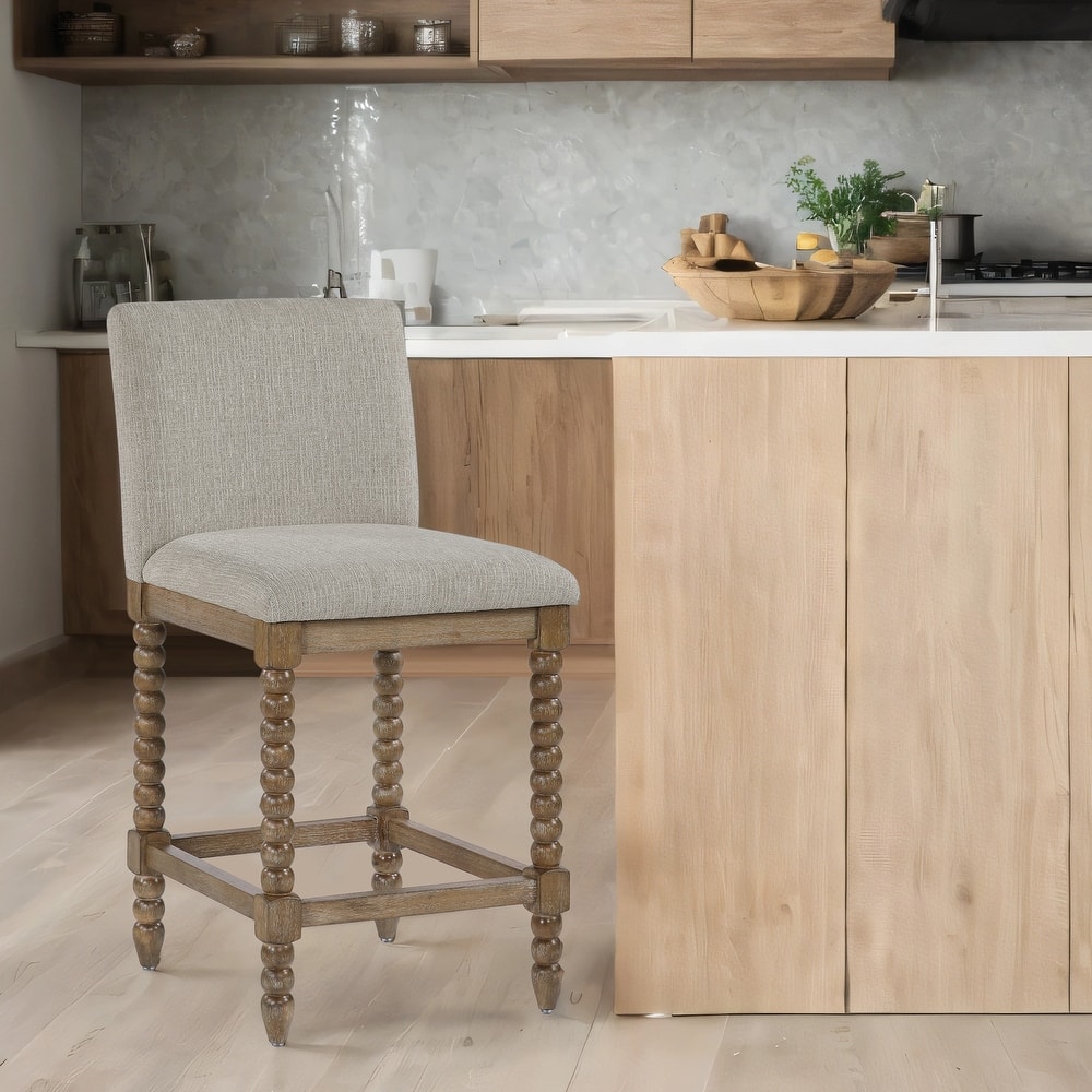 Chenille 26"H Spindle Legs Counter Stool