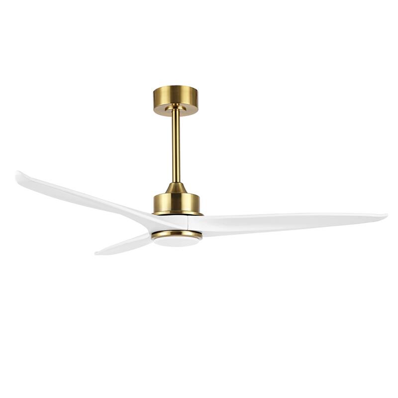 GetLedel 52-in Solid Wood Propeller LED Ceiling Fan with Remote and Light