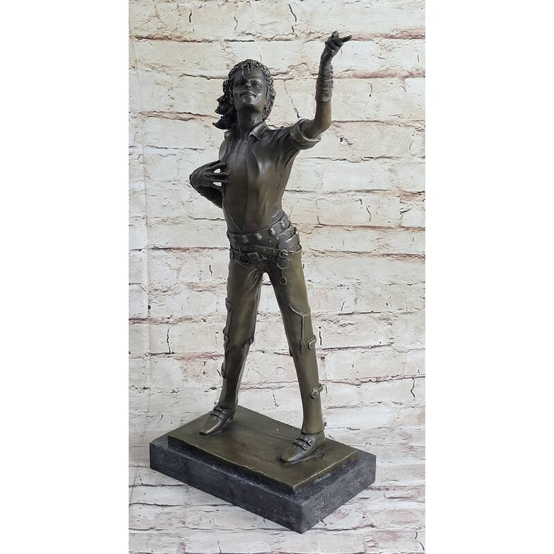 Handmade Bronze Statue Young Michael Jackson Musician Sculpture Gift