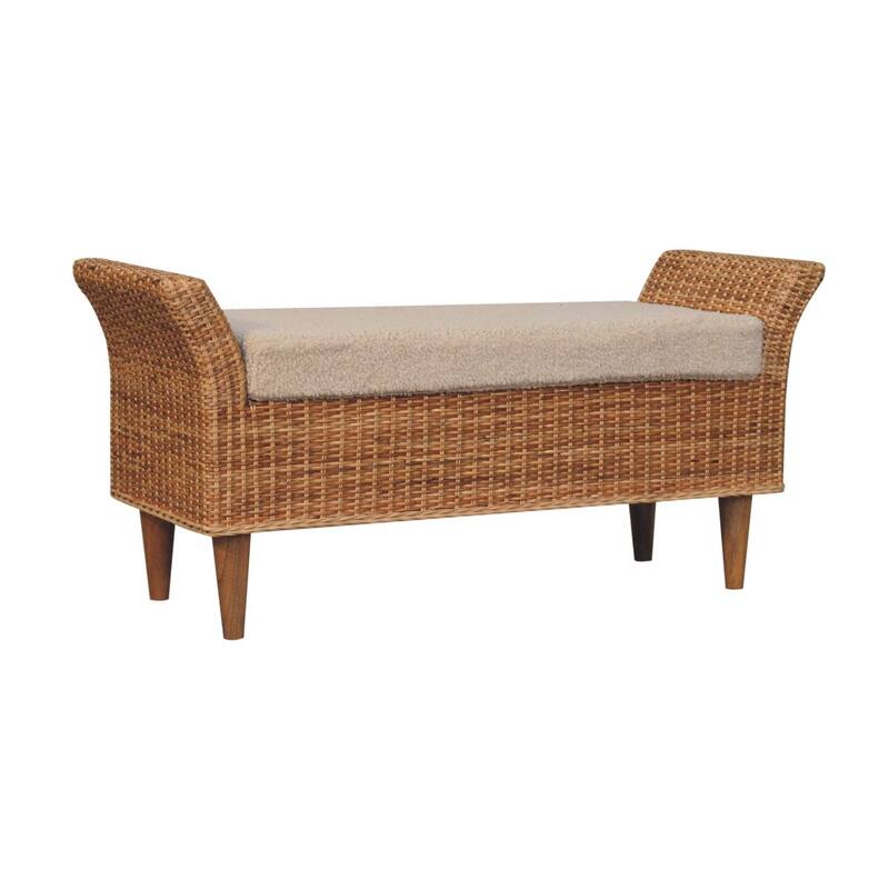Artisan Furniture Solid Wood, Upholstered Riviera Woven Bench
