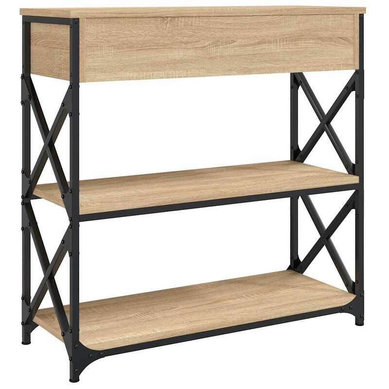 vidaXL Console Table Sonoma Oak Engineered Wood Narrow Adjustable Feet