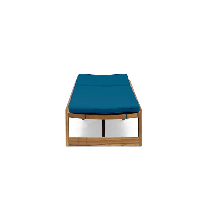 Maki Outdoor Acacia Wood Chaise Lounge Set (Set of 2) by Christopher Knight Home