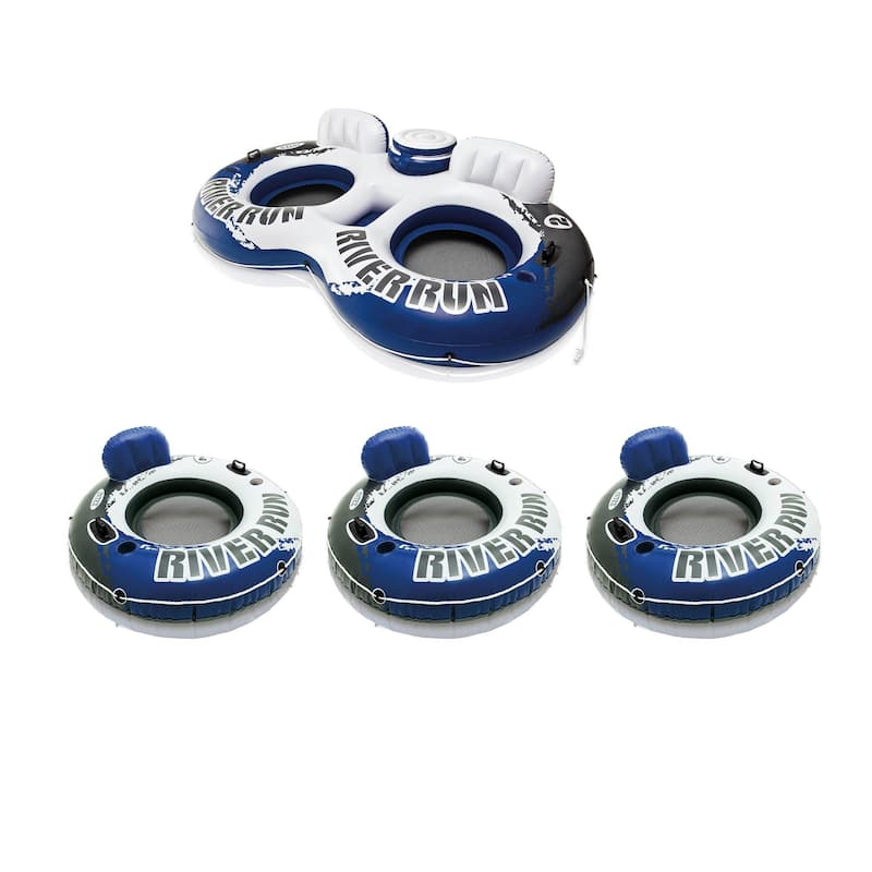 Intex River Run II Inflatable Pool Tube Float & Floating Lake Raft (3 Pack) - 7