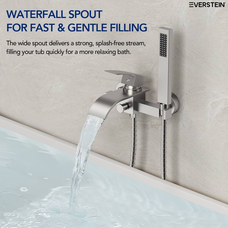 Single-Handle Wall Mount Tub Faucet with Handheld