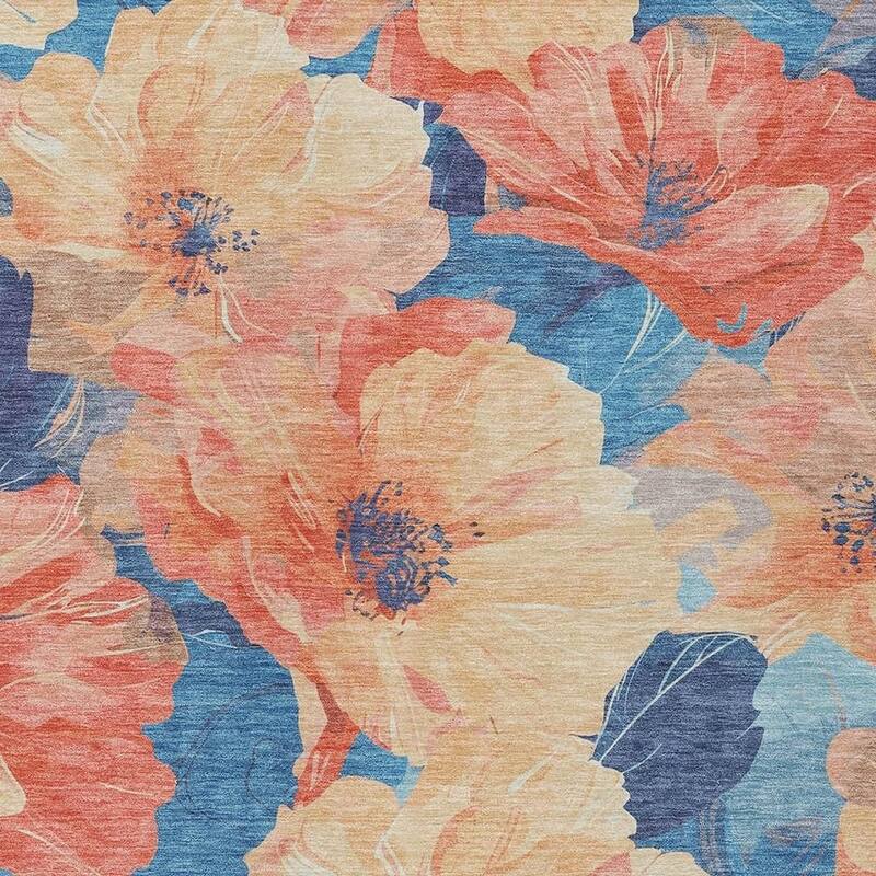 HomeRoots Floral Transitional Rectangle Outdoor Rug