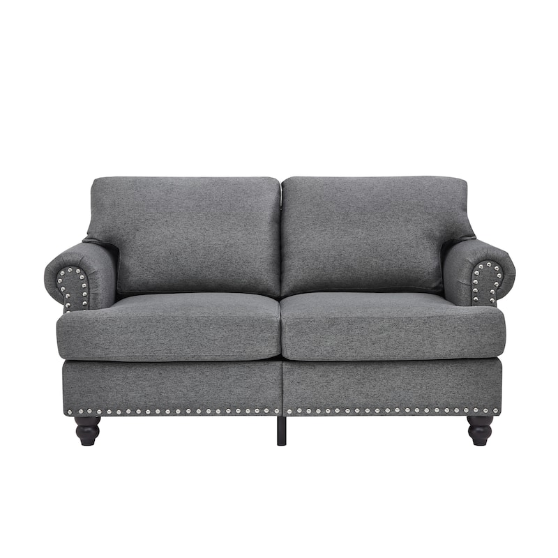 Roomfitters 59.5" Modern Classic Loveseat, Upholstered Fabric Couch with Tufted Design for Living Room