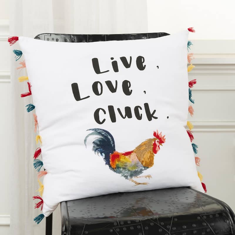 "Live love Cluck" Throw Pillow