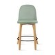 preview thumbnail 46 of 74, Farmhouse Plastic Round Bar Counter Stool Height High Chair Natural Solid Wood Kitchen Dining Patio Modern, Single, Set of 1 Cushion_Green