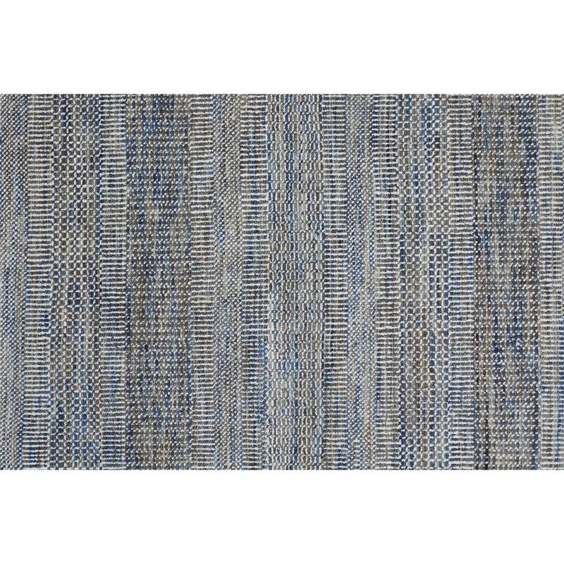 Caldecott Classic Striped Rug, Warm Gray/Bright Blue, Area Rug