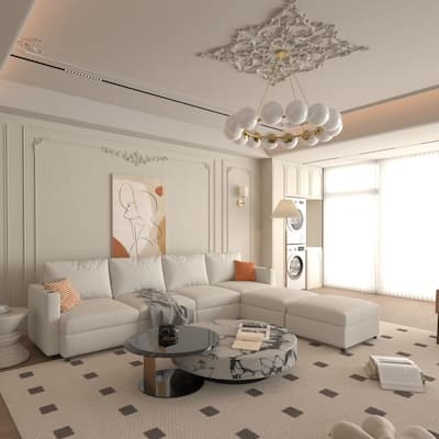 Modern Large Sectional Sofa, U-Shape Modular Sectional Couch