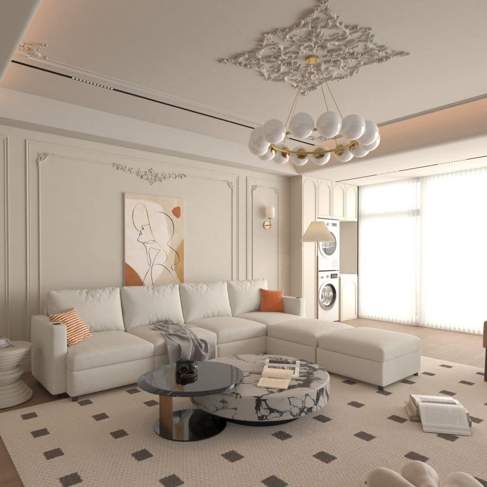Modern Large Sectional Sofa, U-Shape Modular Sectional Couch