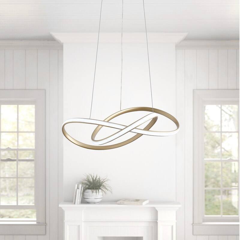 Modern 1-Light Wavy Line Design LED Pendant Lighting Fixture