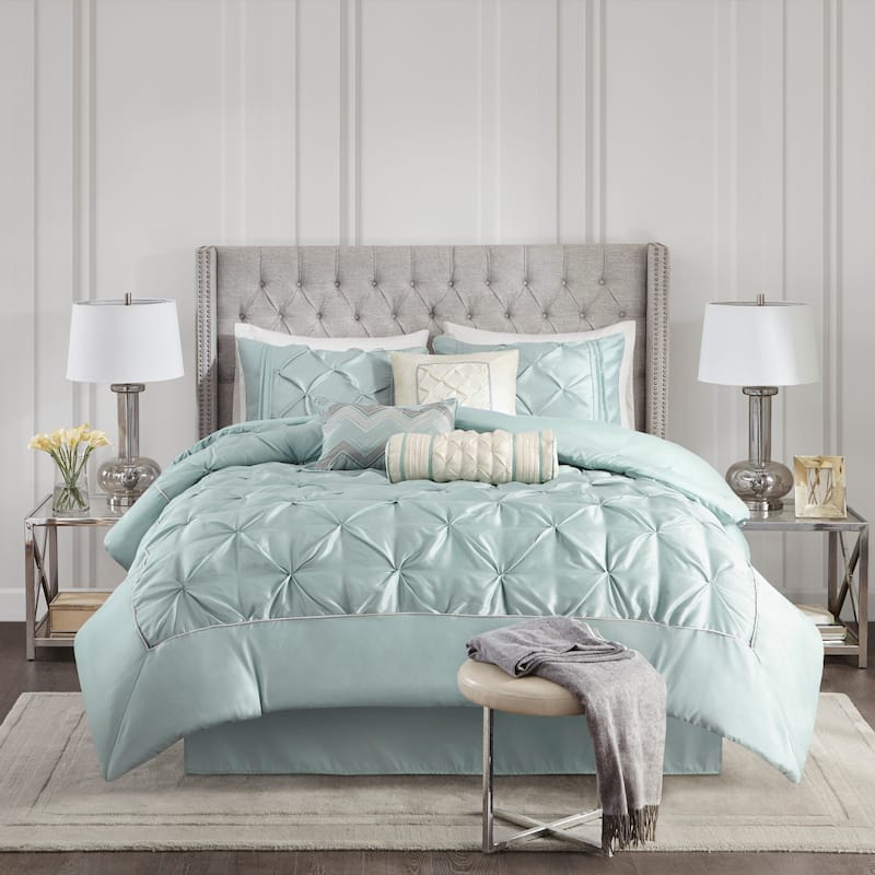 Madison Park Lafayette 7-piece Comforter Set - Seafoam - King