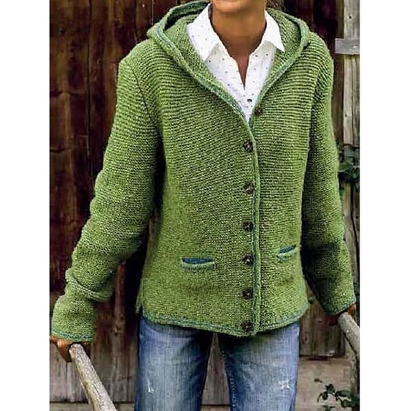 Hooded Long Sleeve Knitted Cardigan Sweater Outerwear. Opens flyout.