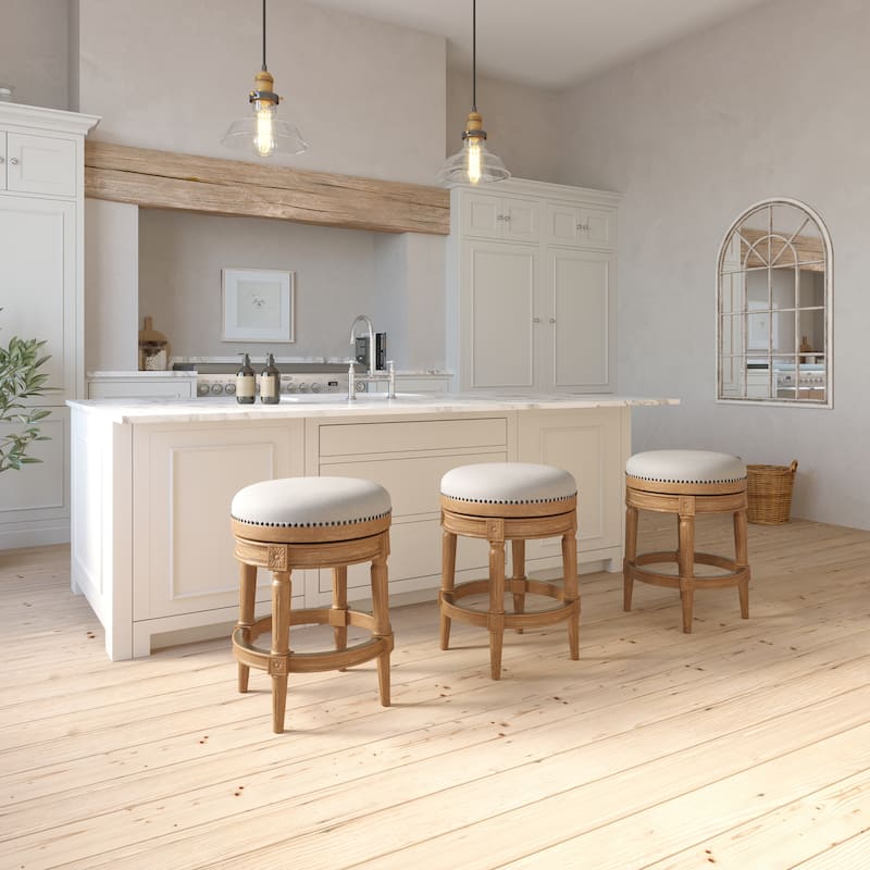 New Ridge Home Goods Chapman Counter-Height Backless Swivel Bar Stool - Counter Height