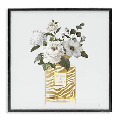 Stupell Chic Striped Perfume Bouquet Framed Giclee Art Design By Nan