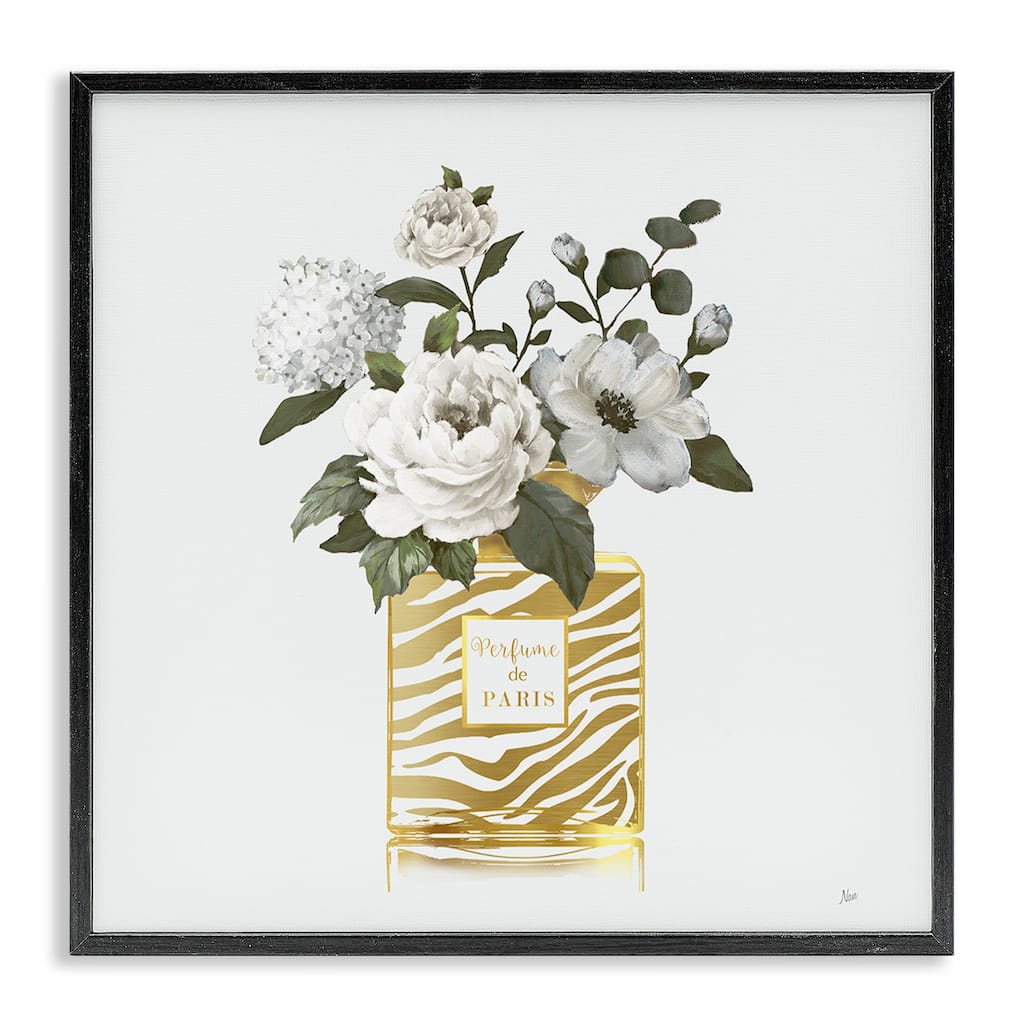Stupell Chic Striped Perfume Bouquet Framed Giclee Art Design By Nan