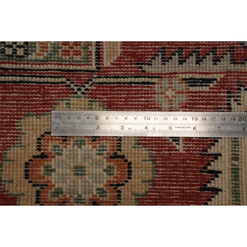 Hand Knotted Oriental 100% Wool Carpet Traditional Medallion Oranges & Rust Heriz (serapi) Area Rug - 8' 11'' X 6' 2''