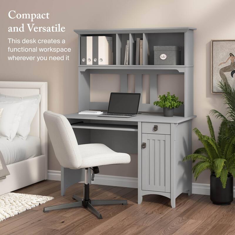 Bush Furniture Salinas Small Computer Desk with Storage Hutch