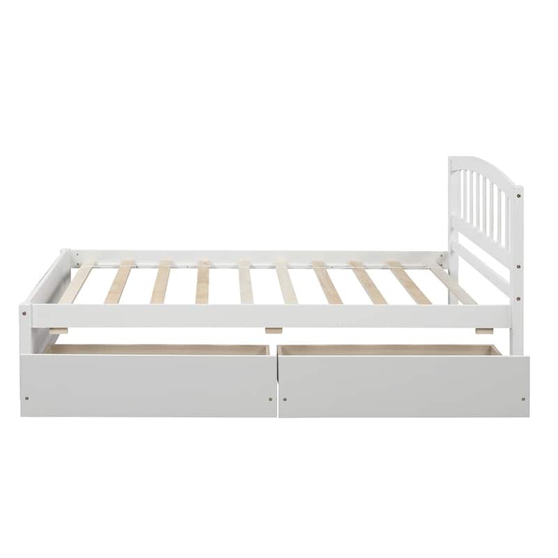 Twin Platform Storage Bed Wood Bed Frame