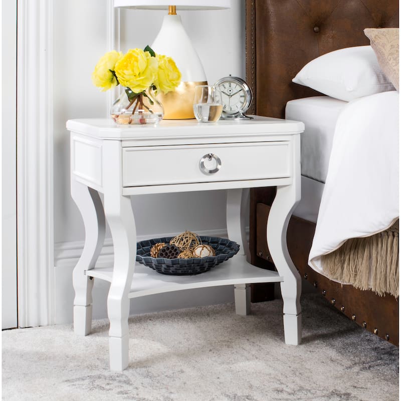 SAFAVIEH Alaia White Side Table - 24" x 18" x 26"
