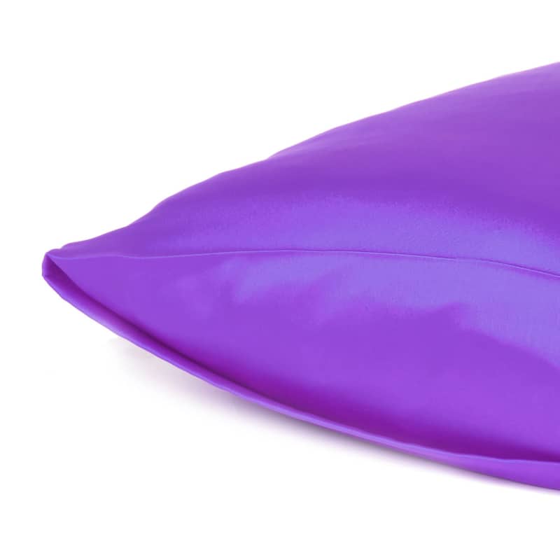 HomeRoots Bright Purple Dreamy Set Of 2 Silky Satin Standard Pillowcases