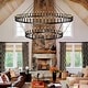 preview thumbnail 9 of 22, Extra Large Wagon Wheel Chandelier High Ceiling Farmhouse Chandeliers