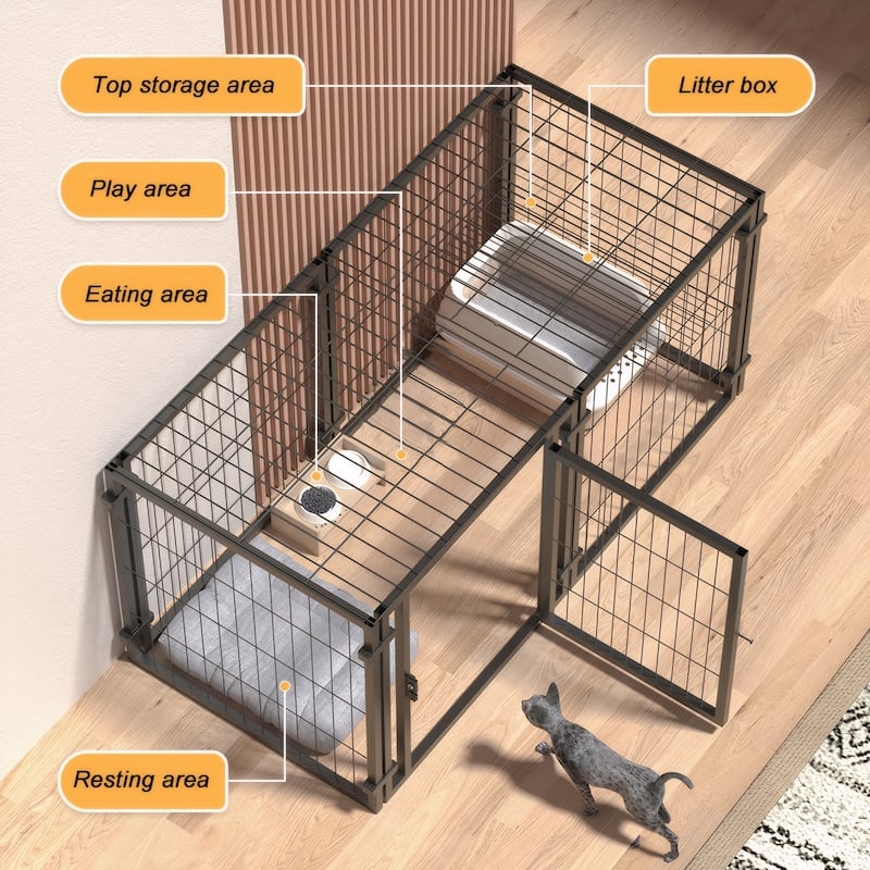 47.2" Dog Crate for Small Medium Large Dogs, Puppy Dog Playpen for Yard Indoor Outdoor Use, Pet Dog Cage Kennel