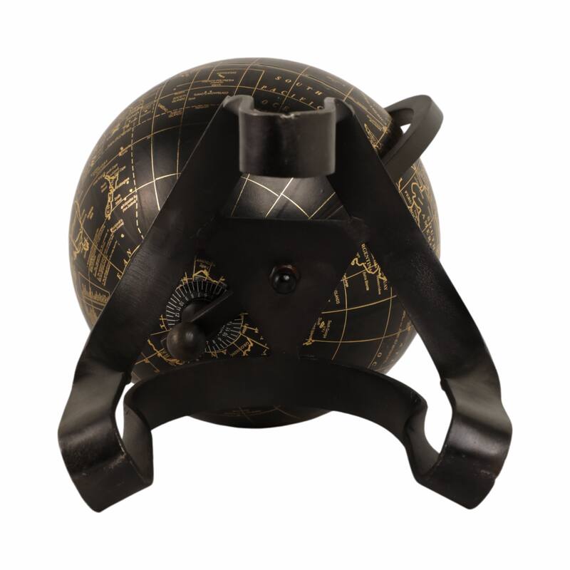 Modern Globe Sculpture with Unique Metal Stand for Home Decor