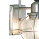 preview thumbnail 6 of 7, VAXCEL Chatham 12 in. H 1-Light Brushed Nickel Coastal Outdoor Wall Sconce, Steel, Clear Seeded Glass Shade, LED Compatible