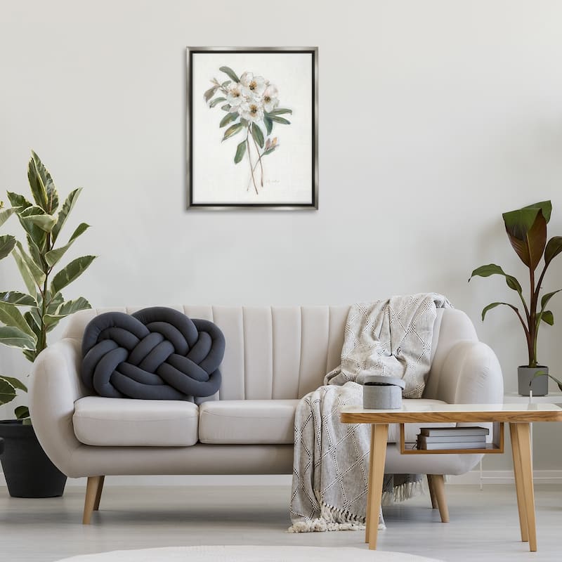 Stupell Flower Sprig Bundle Framed Floater Canvas Wall Art Design By Sally Swatland