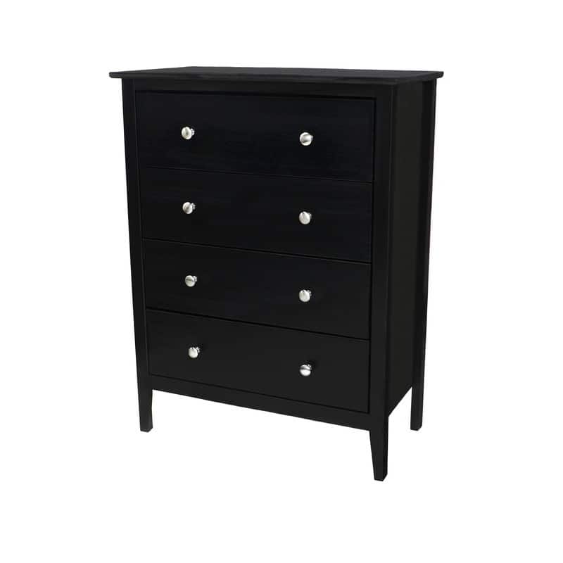 Adeptus Black Solid Wood Easy Pieces 4-drawer Chest of Drawers