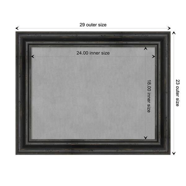 dimension image slide 7 of 17, Amanti Art Rustic Pine Black Framed Magnetic Board